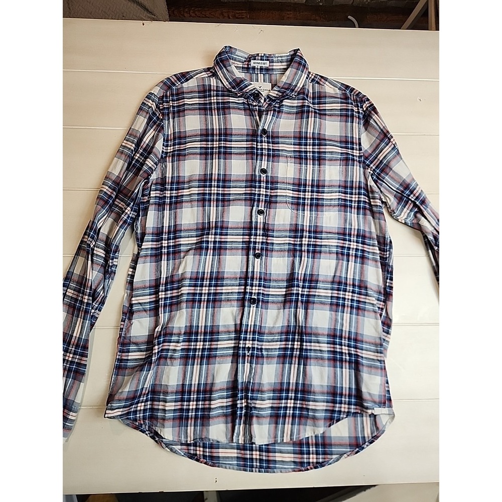 American Eagle Outfitters Men's Long Sleeve Button Plaid Shirt Seriously Soft, M
